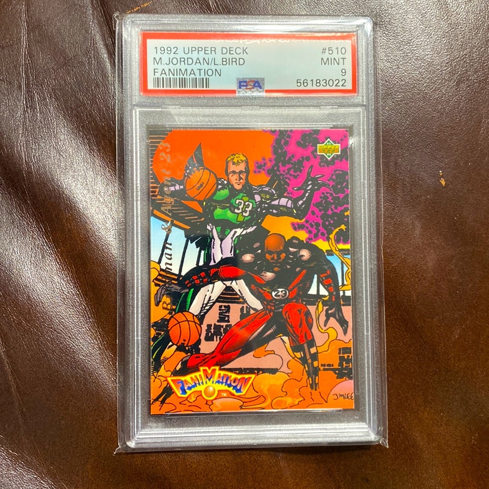 PSA 9 Graded Upper Deck Fanimation Michael Jordan & Larry Bird Comic Superheroes